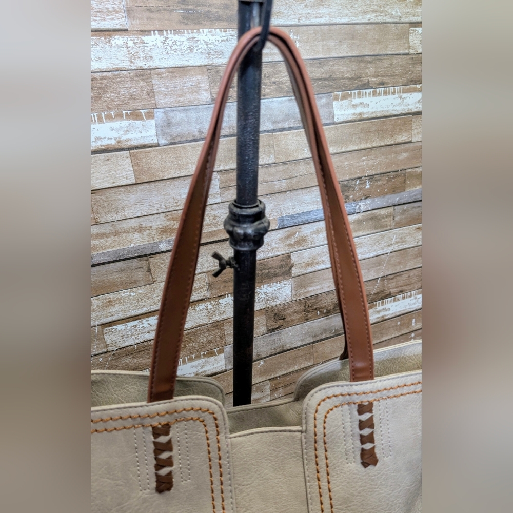 New Elegant Beige and Brown Tote Bag - Picture 4 of 16
